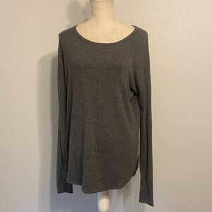 Athleta Heather Gray Uptempo Lightweight Long Sleeve Top Size Medium